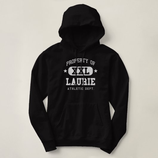 Laurie Name School Retro Funny Hoodie (Design voorkant)