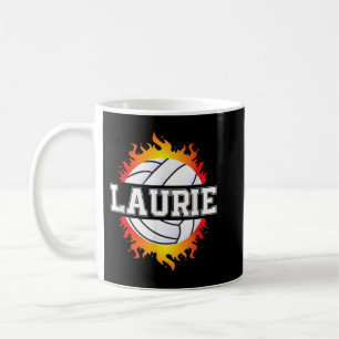 Laurie Name Volleyball Player Girls Ball and Net S Koffiemok