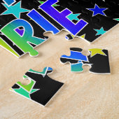 "LAURIE" Voornaam, geun "HAPPY BIRTHDAY" Legpuzzel (Zijkant)