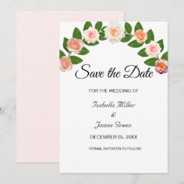 Laurier en Rozen Trouw Save the Date Uitnodiging