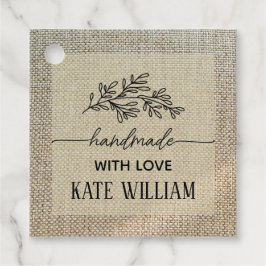 Laurier handgemaakt met liefde Rustige Beige linne Bedankjes Labels