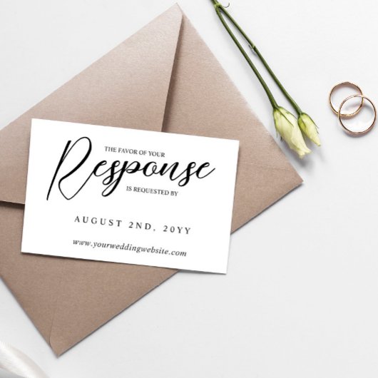 Laurier Monogram Favor van Reactie RSVP Online Kaartje