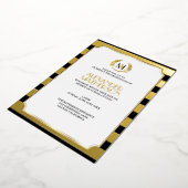Laurier Monogram Zwarte en FOIL Afstudeerfolie Folie Uitnodiging (Gedraaid)