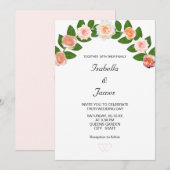 Laurier & Rozen Bruiloft Kaart (Voorkant / Achterkant)