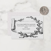  laurierbanner na begrafenis bedankkaart notitiekaartje (Voorkant / Achterkant in situ)