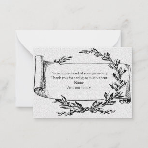  laurierbanner na begrafenis bedankkaart notitiekaartje