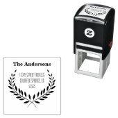Laurierblad adres - zelfinkende stempel (In situ)
