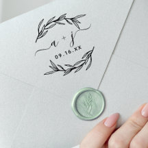 Laurierblad Koppels Monogram Save The Date
