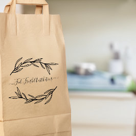 Laurierblad Maak Je Eigen Handgemaakte Naam Rubberstempel