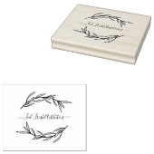 Laurierblad Maak Je Eigen Handgemaakte Naam Rubberstempel (Gestempeld)