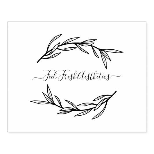 Laurierblad Maak Uw Eigen Handgemaakte Naam Rubberstempel (Afrduk)