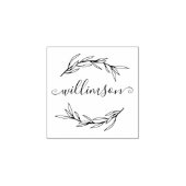 Laurierblad Script Naam Rubberstempel (Afrduk)