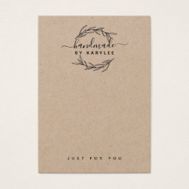 Laurierblad sieraden displaykaart in rustieke stij visitekaartje