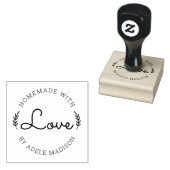 Laurierbladeren Ambachtelijk Met Liefde Rubberstempel (Gestempeld)