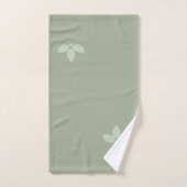 Laurierbladeren & Monogram op Sage Badhanddoekense Bad Handdoek (Handdoek)