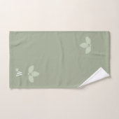 Laurierbladeren & Monogram op Sage Badhanddoekense Bad Handdoek (Handdoek)