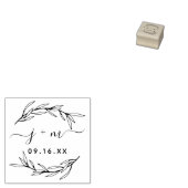 Laurierbladeren Script Initiaal Huwelijk Rubberstempel (Gestempeld)