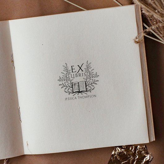 laurierboek ex libris rubberstempel