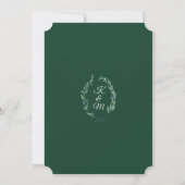 Laurierkrans Blad Loof Monogram Koppel Bruiloft Kaart (Achterkant)