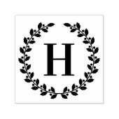 Laurierkrans Enkele Initiaal Monogram Zelfinktende Stempel (Design)