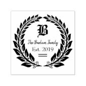 Laurierkrans Familie Monogram Zelfinktende Stempel (Design)