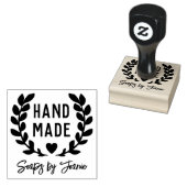 Laurierkrans Hart Handgemaakt Rubberstempel (Gestempeld)