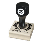 Laurierkrans Hart Handgemaakt Rubberstempel (Stempel)