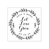 Laurierkrans Laat Liefde Groeien Trouwcadeau Rubberstempel (Afrduk)
