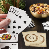 Laurierkrans op perkament Monogram Initiaal G Speelkaarten (Insitu)