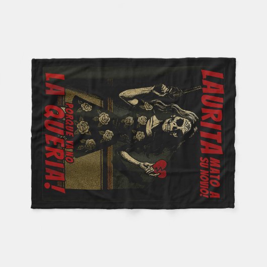 Laurita Mato A Su Novio Funny Mexican Halloween  Fleece Deken (Voorkant (Horizontaal))