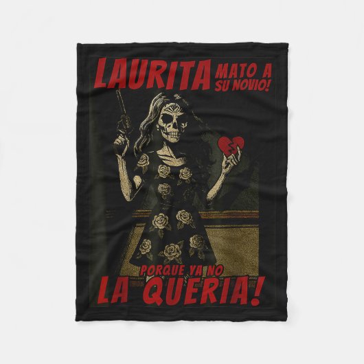 Laurita Mato A Su Novio Funny Mexican Halloween  Fleece Deken (Voorkant)