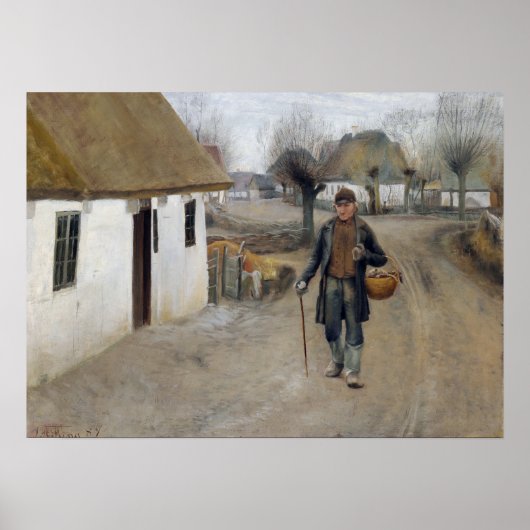 Laurits Andersen Ring Road door een dorp Poster (Voorkant)