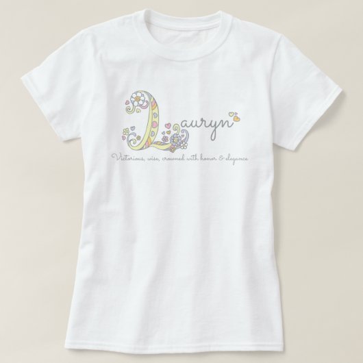Lauryn girl L naam: monogram t-shirt (Design voorkant)
