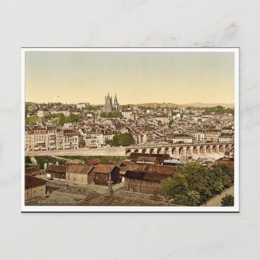 Lausanne, algemeen uitzicht, meer van Genève, Zwit Briefkaart (Voorkant)