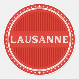 Lausanne City Pride Emblem – Swiss Identity Ronde Sticker