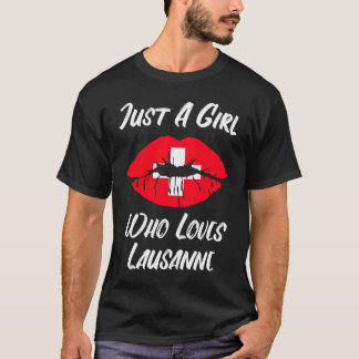 Lausanne Lips Mouth Love Switzerland Flag T-shirt