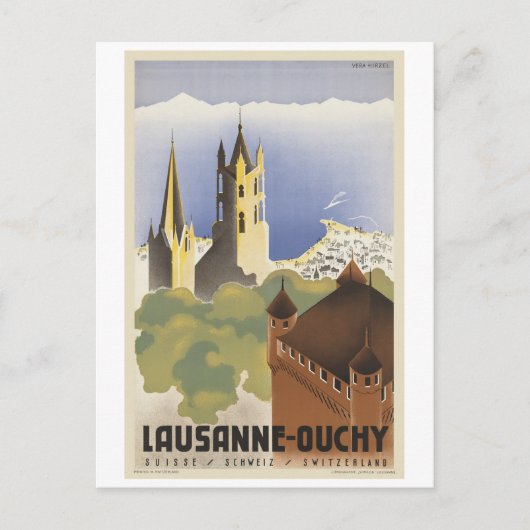 Lausanne Ouchy Zwitserland  Europa Briefkaart (Voorkant)