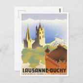 Lausanne Ouchy Zwitsers Briefkaart van het oogstja (Voorkant / Achterkant)