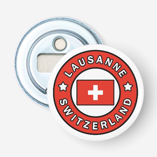 Lausanne Zwitserland Button Flesopener (Voorkant)