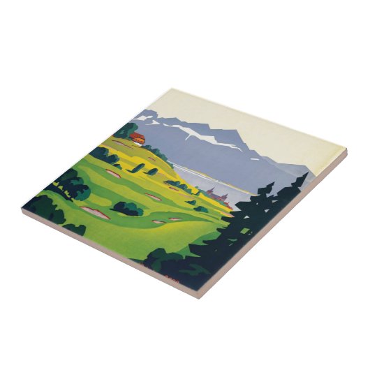  Lausanne Zwitserland Golf Travel Tegeltje (Zijkant)