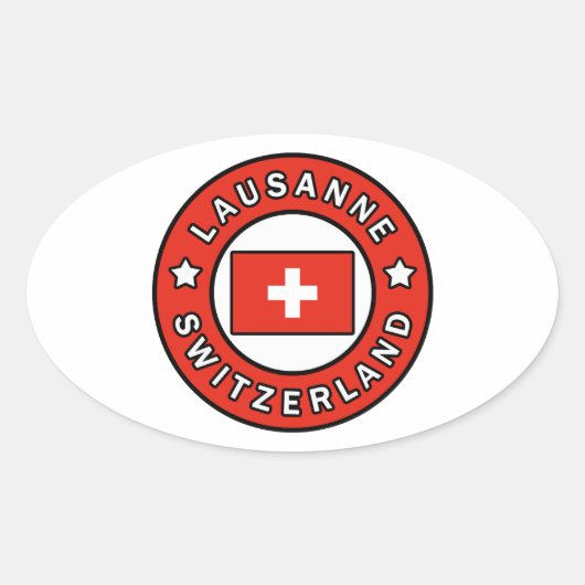 Lausanne Zwitserland Ovale Sticker (Voorkant)