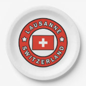 Lausanne Zwitserland Papieren Bordje (Voorkant)