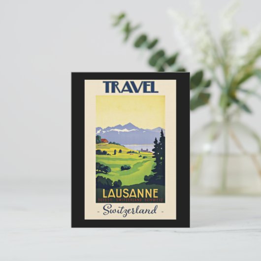 Lausanne, Zwitserland reisposter Briefkaart (Staand voorkant)