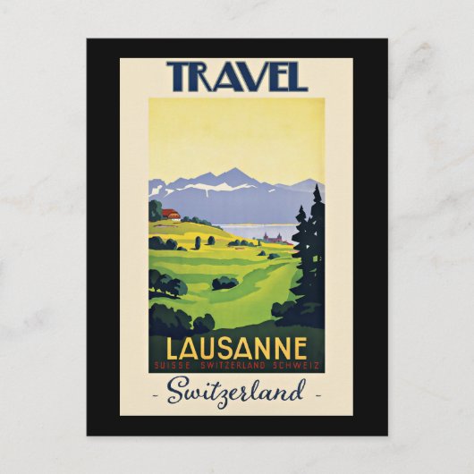 Lausanne, Zwitserland reisposter Briefkaart (Voorkant)