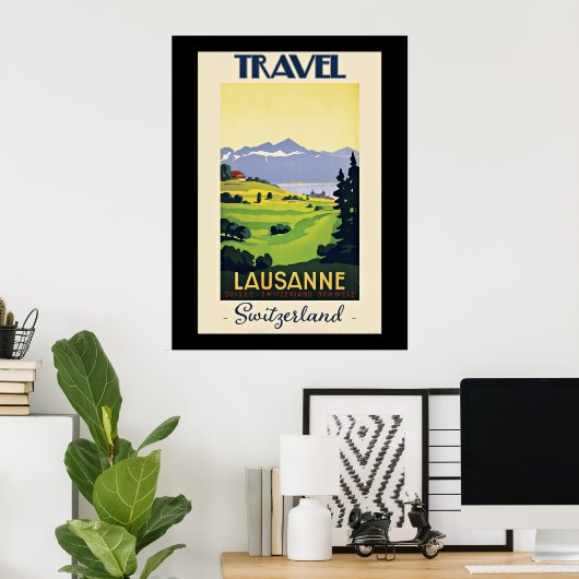 Lausanne, Zwitserland reisposter Poster (Thuiskantoor)