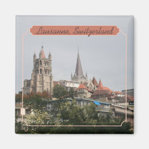 Lausanne Zwitserland Reizen Foto Souvenir Magnet