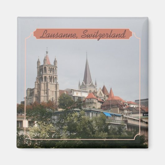 Lausanne Zwitserland Reizen Foto Souvenir Magnet (Voorkant)