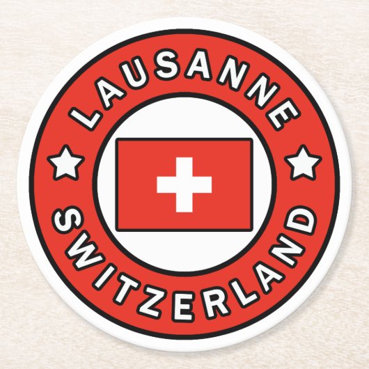 Lausanne Zwitserland Ronde Kartonnen Onderzetter (Voorkant)