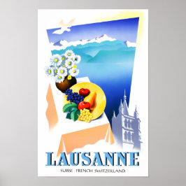 Lausanne Zwitserland vintage-Poster Poster