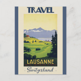 Lausanne Zwitserland Vintage Travel Poster Briefkaart